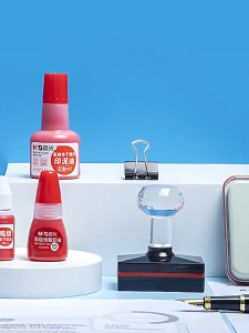 50ml Tinta Refil Stempel Permanent Merah Waterproof Untuk Stempel Self Inking