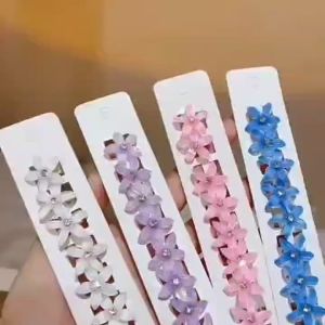 10 Pack Kids Braided Hair Clips Small Flower Hair Clips Cute Curly Hair Headwear Fashion Accessories