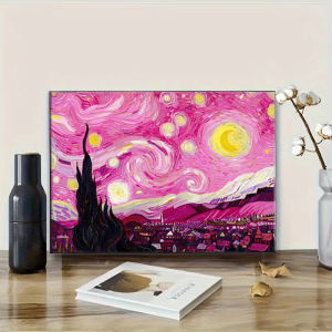 500 1000 1200 2000pcs Jigsaw Puzzle Van Gogh Starry Night Pink Pattern Impressionist Art For Adults Family Fun Brain Teaser Gift