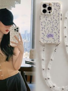 สายสะพายไหล่แบบสะพายข้างพร้อมช่องสี่มุมสำหรับ iPhone 17 15 pro Max 13 ดอกไม้สไตล์เกาหลี 11 สายรัดข้อมือ XS สายรัดข้อมือ 12 สายรัดแบบไม่ซ้ำใคร 16 Pm