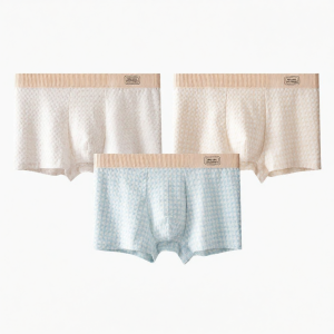 Comfortable Plaid Mid Waist Breathable Soft Boxer Shorts
