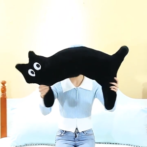 80cmตุ๊กตาแมวตัวโก่งหมอนรูปแมวหมอนตุ๊กตานุ่มน่ารัก Cat dollของขวัญวันเกิดหมอนคู่