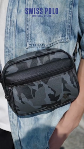 Swiss PoloMens PU Leather Camouflage Sling Bag / Crossbody Bag - SZB 1269