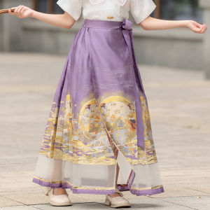 Chinese Style Childrens Hanfu Skirt Mother Daughter Matching Summer Outfit Floral Goddess Girls Ancient Style Skirt