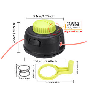 1Pc Knob Trimmer with 1 Spring and 1 Handle Mounting Hole M10*1.25 No Need to Open the Cap and Upper Line High Temperature Resistant Material Light Pressure Outlet Durable and Easy to Install Ideal Lawn Trimming Tool