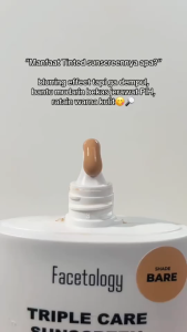 Facetology Triple Care Tinted Sunscreen SPF50 PA++++ 40ML - Daily Lightweight Face Sunscreen - Brighten & Protect