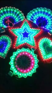 Buy one Take one Pasko 12 Star Parol Christmas Flower Design Lantern Lights Christmas Tree Decoration Led Light