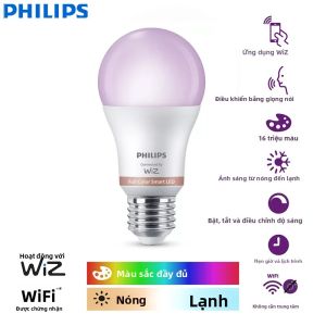 Philips WiZ 8.5W E27 Bóng Đèn LED Thông Minh Wi-Fi & Bluetooth Tương Thích 220-240V 16 Triệu Màu Đèn Có Thể Điều Chỉnh Độ Sáng Mờ EyeComfort