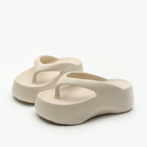 High Heel Summer Beach Flip-Flops Female Summer 2024 New Arrival Non Slip Eva Thick-Soled Flip-Flops Statement Slippers