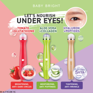 [SG SELLER]BABY BRIGHT Tomato & Gluta Bright 5Hya & Peptide Firming Aloe Vera & Fresh Collagen Eye Roller Serum 15ML