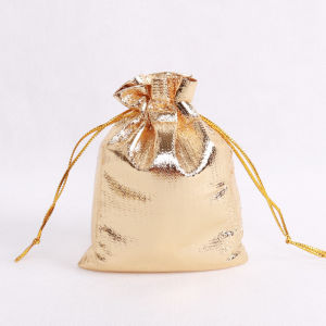10/50pcs/lot Silver/Gold Colors Gift Bag Wedding Party Gift Bag Candy Jewelry Storage Drawstring Bag 8 Sizes To Choose From