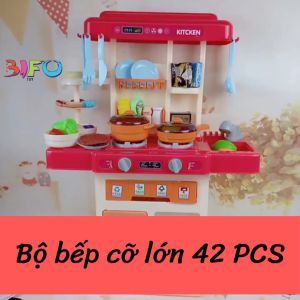 Bộ đồ chơi nhà bếp cỡ lớn cao 73cm hiệu ứng khói âm thanh ánh sáng đồ chơi giáo dục trẻ em bé trai bé gái