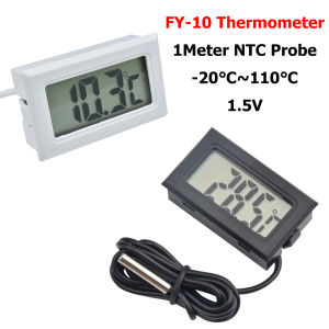 Mini Digital Thermometer -20°C to 110°C LCD Display with 1Meter NTC Sensor for Home Kitchen Refrigerator Temperature Monitoring