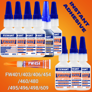 Instant Adhesive FW401/403/406/454/460/480/495/496/498 - Super Strong CA Glue for DIY Repair Crafts Metal Plastic Rubberr