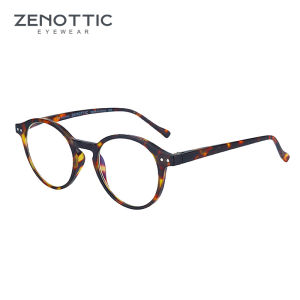 ZENOTTIC Tortoise Round Reading Glasses Anti Blue Light Blocking Readers Fashion Lightweight Eyeglasses Women Men Diopter 0 to 4