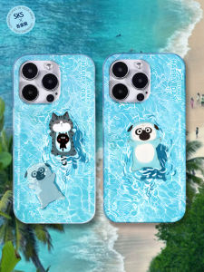 Blue Swimming Design Double Layer iPhone Huawei Phone Case Cartoon Kung Fu Panda Protection Shell Anti-Fall TPU Material
