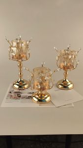 [Local Stock] American Retro Luxury Crystal Candlestick Western Restaurant Desktop Decorative Ornaments Home Candlelight Dinner Creative Decoration