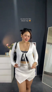 Veronikka Monique Front-Tie Bell Sleeve Blazer -- Stretch Knit Sun Protection Plus Size Friendly Cool Fabric