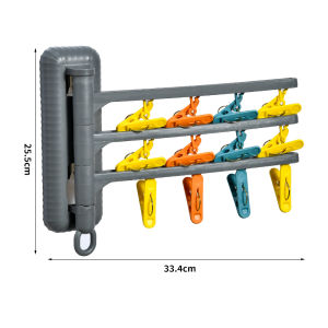 Foldable Wall-Mounted Clothes Drying Rack Bathroom No-Punching Sticky Wall Hanger for Socks Storage Organization PVC Material