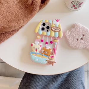 Ốp Điện Thoại Hoạt Hình Dễ Thương Rilakkuma Dessert Bakery Dành Cho iPhone 12/13/14/15/16/17/18 Pro Max Chất Liệu Silicon Chống Sốc Nhẹ