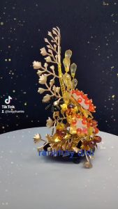 ดอกคริสตัลสีแดงทับทิม - Crystal Flower Handmade - ดอกไม้ประดิษฐ์ ดอกไม้ประดับหิ้งบูชา