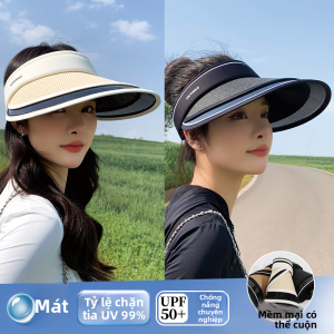 MiiOW | Mũ lưỡi trai đi biển mùa hè chống nắng UPF50+ Mũ đi xe đạp rơ moóc phong cách thường ngày cho nữ Mũ rơ moóc dệt bằng rơm chống tia UV