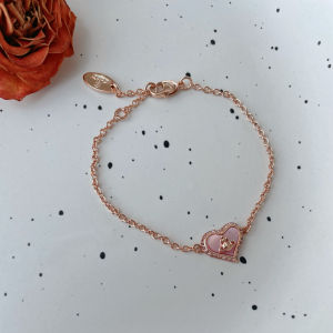 TiamoYt Natural Pink Mother-of-Pearl Heart-Shaped Earrings Luxury Rose Gold Choker Necklace Elegant Fashion Jewelry for Women