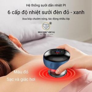 Máy Massage Giác Hơi Mini Điều Chỉnh 6 Tốc Độ Có Màn Hình Led Giúp Giảm Đau Mệt Mỏi Lưu Thông Khí Huyết An Toàn Bảo Hành 6 Tháng