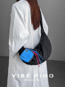 Vibe Ring Lazy Style Dumpling Bag Lightweight Large Capacity Crossbody Nylon Bag Fashionable Commuter Style Soft Fabric