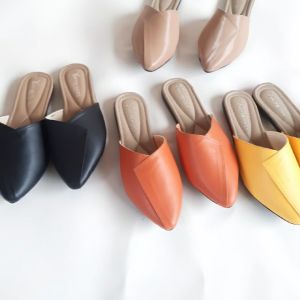 Bryan Sandal Sepatu Wanita Slop Slip On Leather