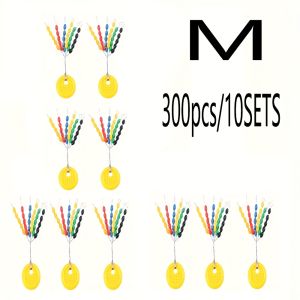 300Pcs Rubber Fishing Bobber Stoppers 30-in-1 Float Stops Colorful Oval Fishing Bobber Space Beans for Rigging Float Positioning