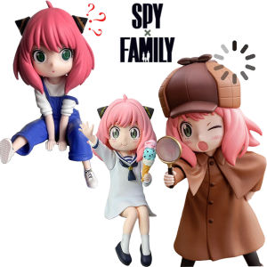 Bandai | In Stock Anime Spy X Family CODE:White 14cm Toy PVC Anya Winter Clothing Detective Image Desktop Decorations Cute Gift for Kids