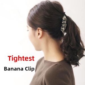 Black Thin Hair Suitable Small Fabric Banana Clip