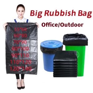 Big Trash Bag Black Plastic Disposable Large Rubbish Bag Thick Garbage Bag Waste Heavy Duty Dustbin Bag Kitchen Bag For Office Outdoor Landed House Bin Liners