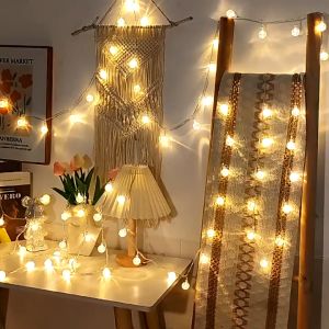 7.5M 50LED Solar Crystal Bubble Ball Light Outdoor Waterproof Fairy Lights For Garden Party Decorations Holiday Lighting