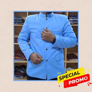 Jas Koko Jasko Mandarin Warna Biru Langit Terbaru