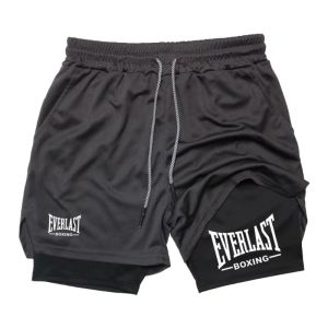 EVERLAST Mens Compression Gym Shorts Compression Sports Pants Comfortable Fashion Double Layered Quick Drying Basketball