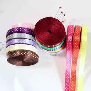 20Yards/Lot 10mm Polka Dot Printed Satin Ribbons DIY Crafts Handmade Material Party Gift Box Wrapping Chrismas Decoration Ribbon