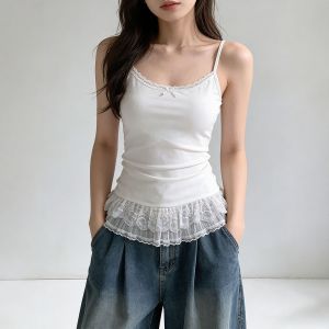 Flattering Layerable Lace Trim Womens Summer Top
