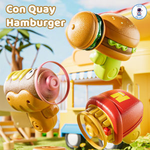 Đồ Chơi Con Quay Vô Cực Phát Sáng Và Bắn Đĩa Bay Hình Hamburger Khoai Tây Chiên Ngộ Nghĩnh Cho Bé
