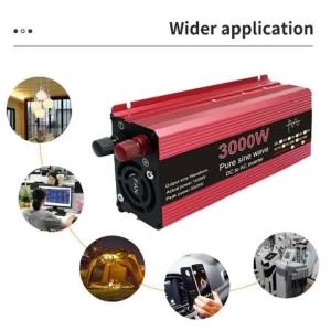 Biến Tần Sóng Sin Thuần Túy Máy Phát Điện Di Động Bộ Chuyển Đổi 1000W 1600W 2000W 2200W DC 12V/24V Sang AC 110V/220V Dùng Cho Ứng Dụng Năng Lượng Mặt Trời