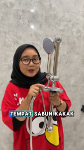 Shower Mandi Hand Set Tiang Komplit Stainless Anti Karat Untuk Dingin dan Panas Dingin full