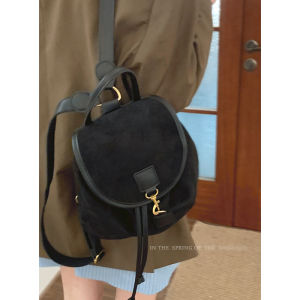 Velvet Bucket Bag Womens Casual Versatile Handbag Shoulder Bag Korean Style Pure Color Leisure Backpack Large Size