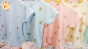 Áo cộc cho bé trai bé gái sơ sinh chất liệu thun lạnh 5 màu