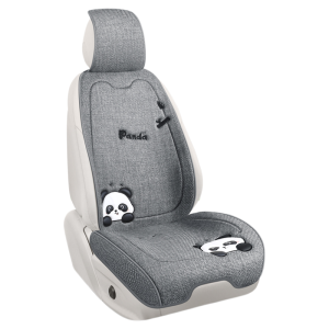 CapitAuto | Cute Panda Pattern Breathable Linen Car Seat Cushion
