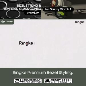 Ringke Bezel Styling & Tempered Glass Combo Pack (Premium) for Galaxy Watch 7 40mm / 44mm Smartwatches Screen Protectors