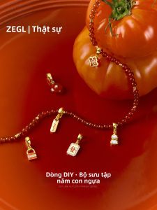 zengliu | Horse Motif Red Agate Necklace