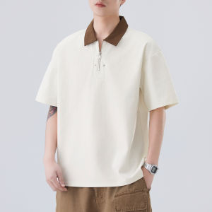 TUCANO | Contrast Color Patchwork Loose Fit Polo Shirt