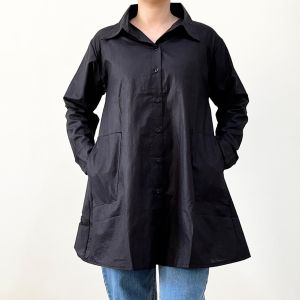 ●ECLAIRE● 06X 714 Dress Mini Kem Tunik Basic Casual Polos Tangan Panjang Longsleeves Leen