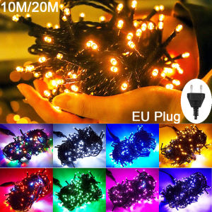 2026 20M Fairy Lights String 10M Black Wire Lights Christmas Lights LED Light Outdoor Waterproof LED Strip Lighting Party Garden Decor hari raya Decoration